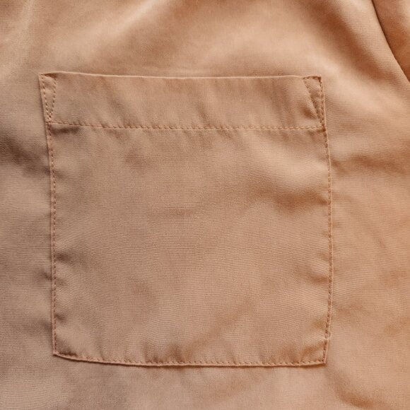 Classy Nine West Shiny Button Down Dress Shirt Top Coral Orange Pastel Large - Picture 8 of 10